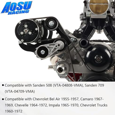 LS Sanden 508 AC Compressor Bracket Kit with Belt Tensioner Compatible with LS1 LS3 LSX Truck SUV in Kuwait