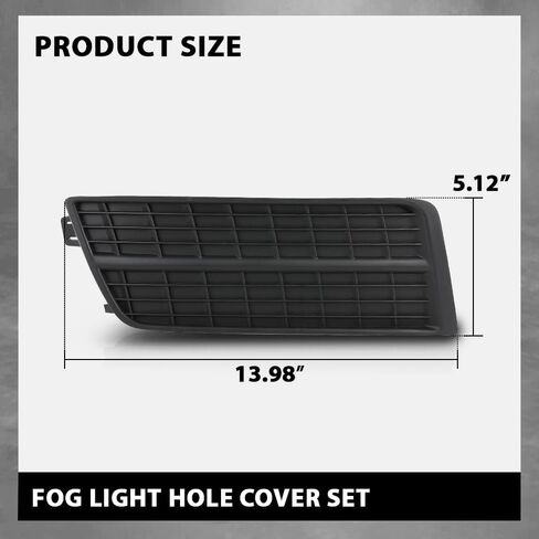 G-PLUS Fog Light Lamp Cover Black Hole Driver and Passenger Side Compatible with Cadillac SRX 2010-2016 GM1038126 GM1039126 in Kuwait