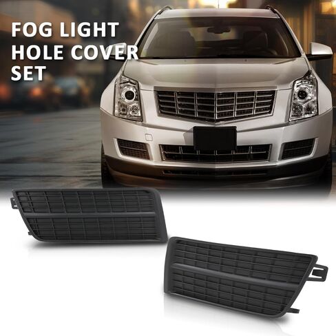 G-PLUS Fog Light Lamp Cover Black Hole Driver and Passenger Side Compatible with Cadillac SRX 2010-2016 GM1038126 GM1039126 in Kuwait