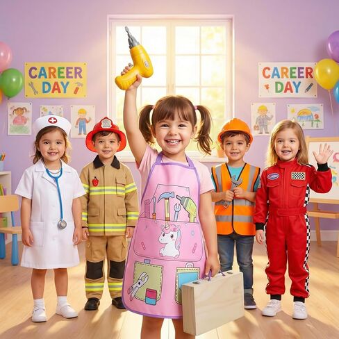 TONZE Pink Wooden Kids Tool Set with Drill 44Pcs Educational Montessori Toys for 3 Year Old Girl, STEM Toys Toddler Tool Set with Apron & Box Birthday Gifts for 3 4 5 6 Year Old Girls in Kuwait