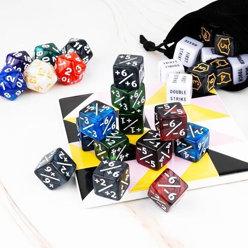 118 Pieces MTG Dice Counters Set with MTG Dry Erase Blank Cards Reusable Proxy Tokens Keyword Life Plus 1 Counter for Card Games Accessories in Kuwait
