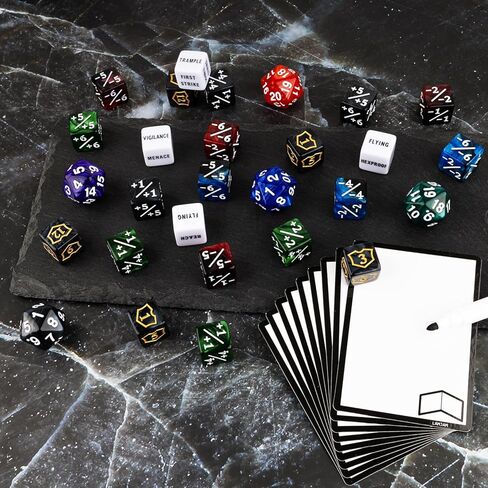118 Pieces MTG Dice Counters Set with MTG Dry Erase Blank Cards Reusable Proxy Tokens Keyword Life Plus 1 Counter for Card Games Accessories in Kuwait