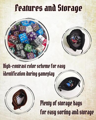 MTG Dice Set 157 Pieces - D20 Spindown Life Counter with 60 Tokens for Magic The Gathering, Commander EDH Loyalty Counters, +1/+1 Counters, TCG Accessories with Storage Bags in Kuwait