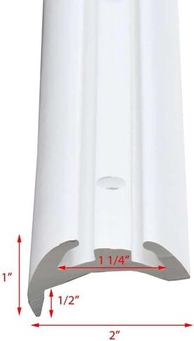 Taco Metals Boat Rub Rail V21-9677 | 2 x 1 Inch Rigid White (20 FT) in Kuwait