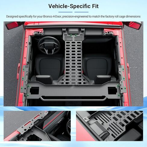 لوحة PTYYDS العلوية Molle متوافقة مع 2021-2025 Ford Bronco 4 أبواب سقف تعزيز شريط علوي بديل لرف التخزين العلوي لملحقات Ford Bronco 2021-2025 in Kuwait