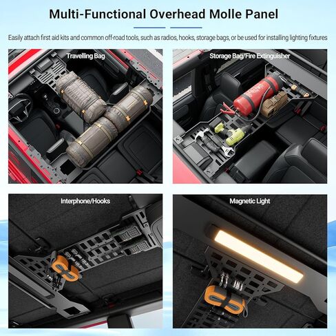 لوحة PTYYDS العلوية Molle متوافقة مع 2021-2025 Ford Bronco 4 أبواب سقف تعزيز شريط علوي بديل لرف التخزين العلوي لملحقات Ford Bronco 2021-2025 in Kuwait