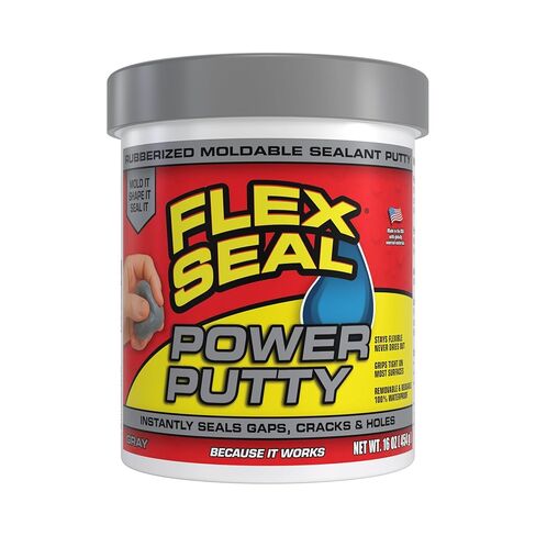 Flex Seal Power Putty, Moldable Waterproof Rubberized Sealant, Instantly Fills Gaps, Cracks, or Holes, Removable Reusable, Works Underwater, Pipes, Marine, Auto, RV, Metal, Plastic, Wood, White 16 oz in Kuwait