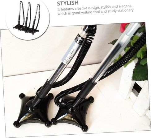 3pcs Black 0.5mm Office Sign Pens with Pen Chain Desk Fixed Counter Ballpoint for Bank and Reception Signature and Writing Tasks in Kuwait
