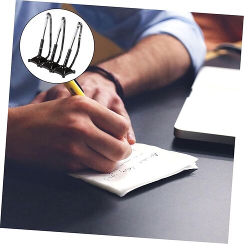 3pcs Black 0.5mm Office Sign Pens with Pen Chain Desk Fixed Counter Ballpoint for Bank and Reception Signature and Writing Tasks in Kuwait