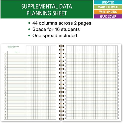 Elan Publishing Company HARDCOVER Combination Plan and Record Book: One efficient 8.5" x 11" Book for Lesson Plans and Grades Combines W101 and R1010 with Bonus Clip-in Bookmark (Rainbow Gold Marble) in Kuwait