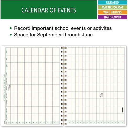 Elan Publishing Company HARDCOVER Combination Plan and Record Book: One efficient 8.5" x 11" Book for Lesson Plans and Grades Combines W101 and R1010 with Bonus Clip-in Bookmark (Rainbow Gold Marble) in Kuwait