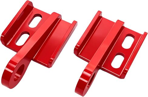 YunGlee Front Tow Hooks Compatible with 2024-2026 4 Runner and Tacoma, Heavy Duty Steel Recovery Hook Replacement, Red Powder Coated Off-Road Bumper Towing Brackets, Left & Right (Pair) in Kuwait