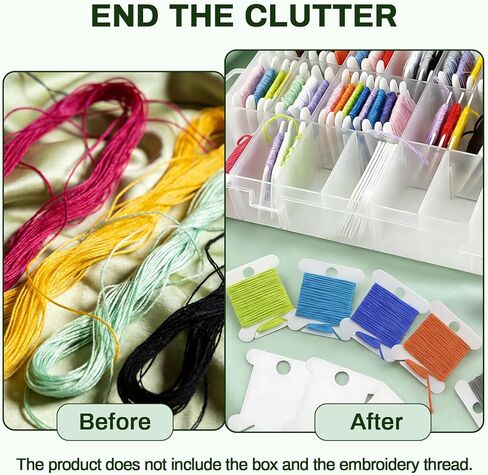 300 Pcs Embroidery Floss Bobbins, Plastic Embroidery Floss Organizer, White Cards Embroidery Thread Organizer for Cross Stitch Thread Holder DIY Sewing Storage Needlework Supplies in Kuwait