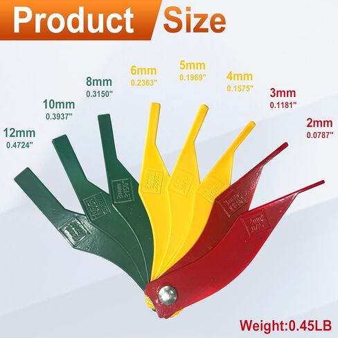 Brake Lining Thickness Gauge, Brake Pad Measuring Ruler Tool, Color Coded Brake Pad Gauge with Metric & SAE Size, Brake Resetting Gauge Tool for Quickly Measuring Disc and Drum in Kuwait