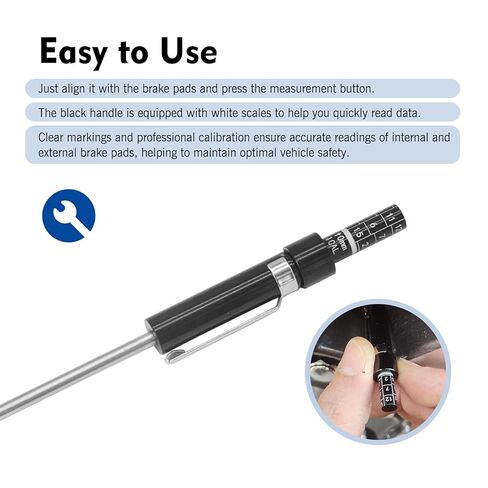 Brake Pad Thickness Gauge Measure Tool, Tire Tread Depth Gauge with Scale, Car Brake Pad Measuring Tool, Universal Brake Pads Detection Pen (Black) in Kuwait
