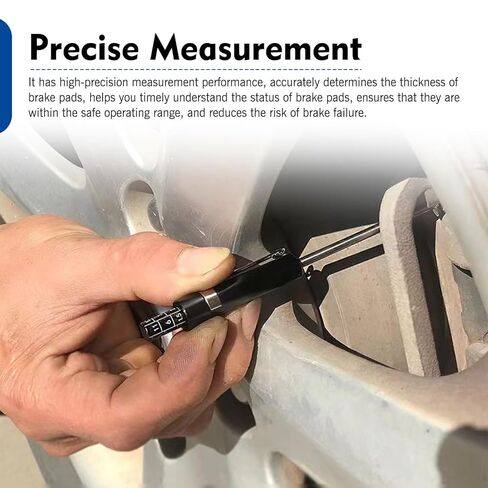 Brake Pad Thickness Gauge Measure Tool, Tire Tread Depth Gauge with Scale, Car Brake Pad Measuring Tool, Universal Brake Pads Detection Pen (Black) in Kuwait