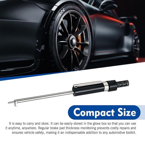 Brake Pad Thickness Gauge Measure Tool, Tire Tread Depth Gauge with Scale, Car Brake Pad Measuring Tool, Universal Brake Pads Detection Pen (Black) in Kuwait