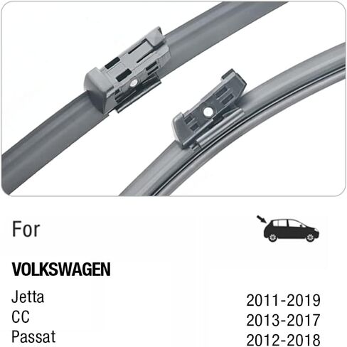 24"+19" Windshield Wiper Blades Replacement For VW Volkswagen Jetta 2011-2023 Passat 2012-2018 CC 2013-2017, Premium All-Season Automotive Replacement Windshield Wiper Blades For My Car-Top Lock 16mm in Kuwait