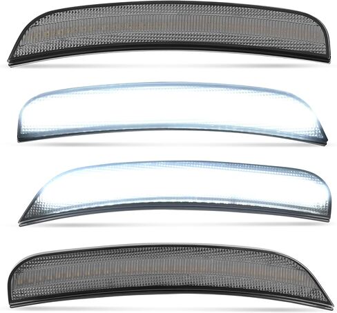 HECASA 4 قطع مصابيح LED للعلامات الجانبية متوافقة مع 2015-2023 كرايسلر 300 مصابيح وقوف السيارات الأمامية والخلفية مصابيح دخان عدسة بيضاء LED لاستبدال CH2551136 CH2550136 in Kuwait