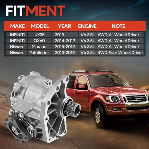 مجموعة علبة النقل متوافقة مع Infiniti 2013 JX35، 2014-2019 QX60؛ متوافق مع نيسان 2015-2019 مورانو، 2013-2019 باثفايندر. يستبدل رقم OE: 33100-3KA0B، 331003KA0B، RTC59276 in Kuwait