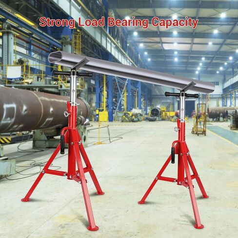 Garvee V Head Pipe Jack Stand Robust Steel Heavy-Duty Construction | 28-52 in Adjustable Height | 2500 LB Capacity | with Portable Folding Legs | Ideal for Welding, Automotive, Construction Projects in Kuwait