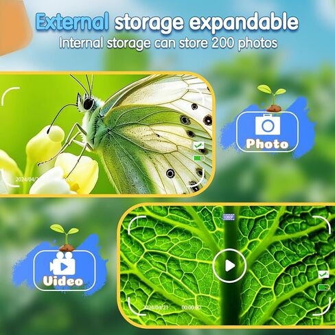مجهر للأطفال وكاميرا فيديو، ألعاب علمية للأطفال، مجهر رقمي محمول، لعبة تعليمية STEM لمهمة العجائب، عدسة مكبرة للحشرات، عيد ميلاد للأولاد والبنات (أزرق فاتح) (أزرق) in Kuwait