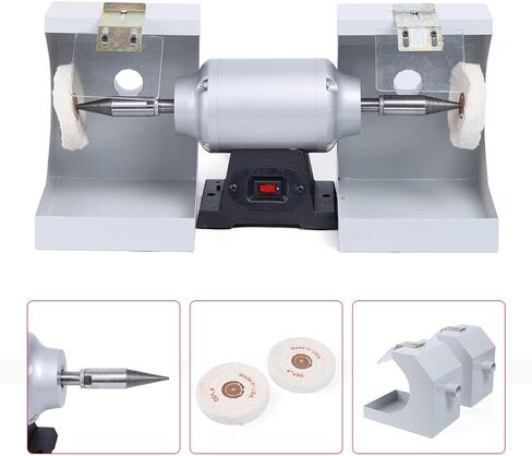 Polishing Machine, 550W 110V Polishing Polish Laboratory Lathe Machine Grinder Lab Equipment Polisher, 3000RPM Double Top Countertop Polisher for Jewelry Polishing Burnishing Casting in Kuwait
