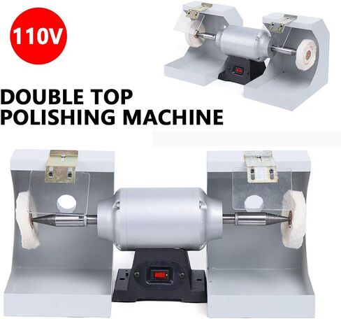 Polishing Machine, 550W 110V Polishing Polish Laboratory Lathe Machine Grinder Lab Equipment Polisher, 3000RPM Double Top Countertop Polisher for Jewelry Polishing Burnishing Casting in Kuwait