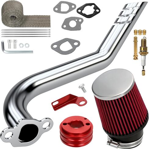 212 Stage 1 Kit Mini Bike Exhaust Pipe Compatible with Predator 212cc 224 196cc Engine Coleman CT200U CT200-EX BT200X Baja Warrior MB200 Axis M200 Mini Bike Go Kart Parts 62mm Air Filter in Kuwait