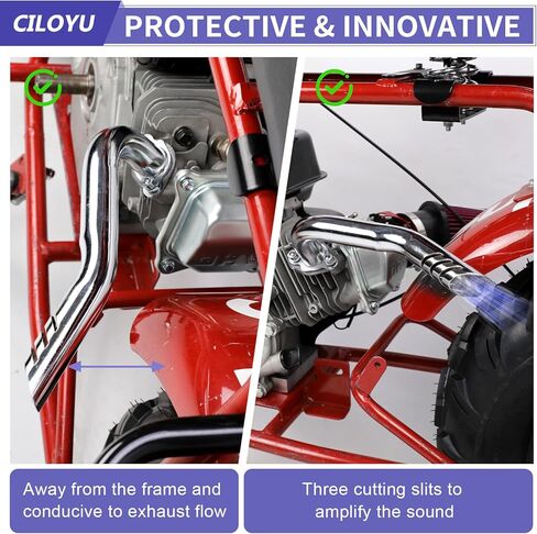 212 Stage 1 Kit Mini Bike Exhaust Pipe Compatible with Predator 212cc 224 196cc Engine Coleman CT200U CT200-EX BT200X Baja Warrior MB200 Axis M200 Mini Bike Go Kart Parts 62mm Air Filter in Kuwait