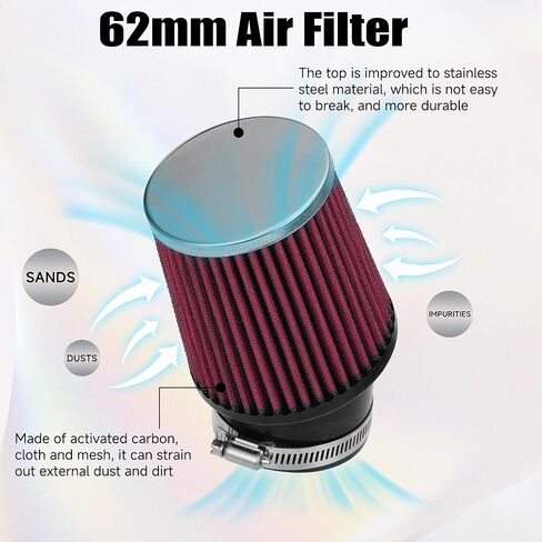 212 Stage 1 Kit Mini Bike Exhaust Pipe Compatible with Predator 212cc 224 196cc Engine Coleman CT200U CT200-EX BT200X Baja Warrior MB200 Axis M200 Mini Bike Go Kart Parts 62mm Air Filter in Kuwait