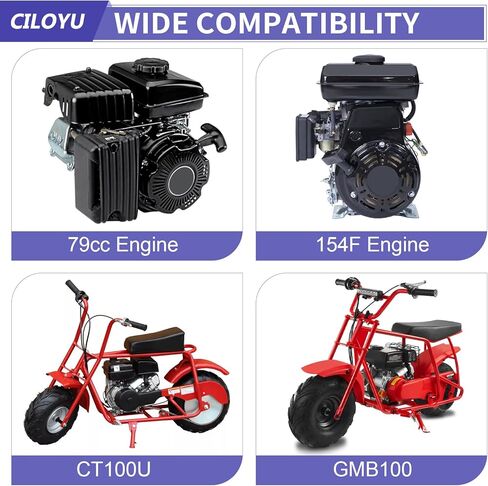 كاتم صوت ماسورة عادم الدراجة الصغيرة المركزية، المرحلة 2، متوافق مع GMB100 Predator 79cc Lifan 154F 3.0HP محرك Coleman CT100U Massimo MB100 Minibike Parts 62mm فلتر هواء أحمر in Kuwait