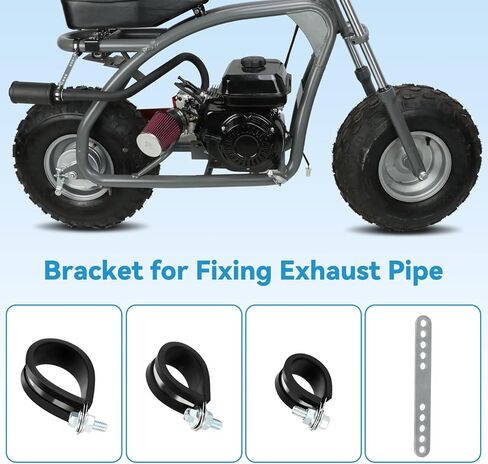EOPOAYI 212cc ماسورة العادم الطويلة اليمنى مع طقم كاتم الصوت النفاثة المتوافقة مع Coleman Mini Bike CT200U B200R RB200 B200 RT200 Monster Mega Moto MM212 212 MAX TrailMaster Hurricane 200X Pro Minibike Parts in Kuwait