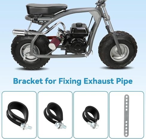 EOPOAYI Under Seat Right Long Exhaust Header Pipe Muffler Compatible with Coleman B200R RT200 Mini Bike 212cc RB200 B200 Monster Mega Moto MM212 MAX TrailMaster Hurricane 200X Pro Parts in Kuwait