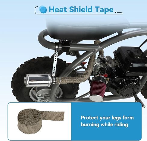 EOPOAYI Under Seat Right Long Exhaust Header Pipe Muffler Compatible with Coleman B200R RT200 Mini Bike 212cc RB200 B200 Monster Mega Moto MM212 MAX TrailMaster Hurricane 200X Pro Parts in Kuwait
