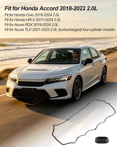 حشية غطاء الصمام مع ختم متوافق مع Honda Accord 2018-2022 2.0L Civic 2016-2024 HR-V 2017-2024 Acura RDX 2019-2024 2.0L TLX 2021-2023 2.0L أربع أسطوانات استبدال 12341-RPY-G01 12343-RPY-G01 in Kuwait