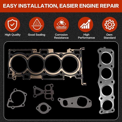 مجموعة حشية كاملة للرأس 2.4 لتر G4KJ مع مجموعة مسامير الرأس ES72465 لسيارة Hyundai Sonata Tucson Santa Fe، Kia Optima Sorento Sportage 2015-2021 in Kuwait