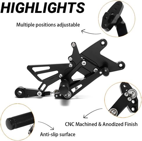 Motorcycle Adjustable Rear Sets Rearsets Foot Pegs for Yamaha YZF-R1 YZF R1 2015-2024 in Kuwait
