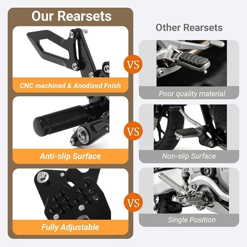 Motorcycle Adjustable Rear Sets Rearsets Foot Pegs for Yamaha YZF-R1 YZF R1 2015-2024 in Kuwait