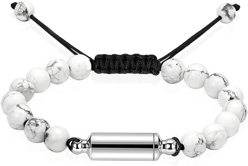 Lava Rock Urn Bracelet With Tube for Ashes for Women Men Memorial Keepsake Cremation Bracelet for Loved Ones in Saudi Arabia