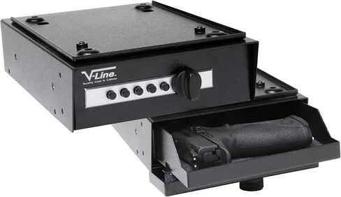 صندوق أمان بدون مفتاح V-Line 2597-S Desk Mate مع دعامة تثبيت سريعة التحرير (أسود) in Kuwait