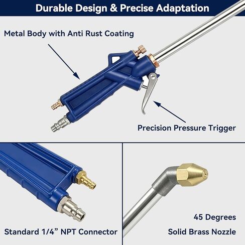Air Blow Gun Pneumatic Engine Cleaning Gun with 3.55-Foot Hose- High-Pressure Pneumatic Engine CleaningGun for Air Compressors with US Standard 1/4" NPT Quick Connector,Cleaning Degreasing Spray Tool in Kuwait