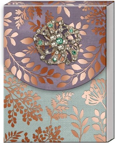 Punch Studio Brooch Mini Note Pad with Pattern Copper Leaves (43833) in Saudi Arabia
