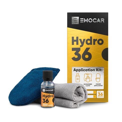 مجموعة طلاء السيراميك Hydro36 للسيارات - مجموعة حماية احترافية لطلاء السيارة مع لمعان طويل الأمد، وطلاء مقاوم للماء ودرع من الأشعة فوق البنفسجية in Kuwait