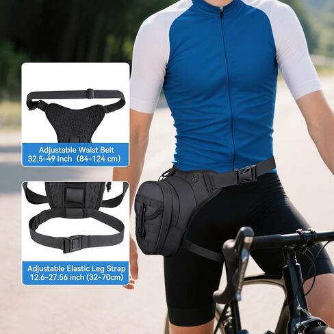 MOSISO Thigh Bag, Motorcycle Leg Bag for Men Women, Universal Expandable Multifunctional Storage Pouch Tactical Water Resistant Drop Leg Bag for Outdoor Sports Cycling Hiking Fishing Climbing, Black in Kuwait