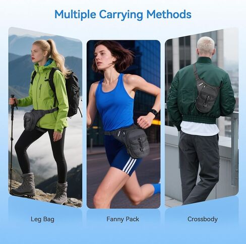 MOSISO Thigh Bag, Motorcycle Leg Bag for Men Women, Universal Expandable Multifunctional Storage Pouch Tactical Water Resistant Drop Leg Bag for Outdoor Sports Cycling Hiking Fishing Climbing, Black in Kuwait