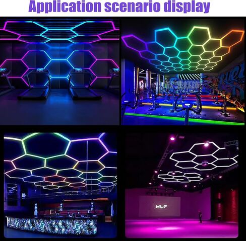 25Pack RGB Hexagon Lights,Music Sync 5Hex LED Hexagon Lights,RGB 358 Kinds of Changes Dimmable Speed-Adjustable DIY Color-Changing Lights Smart App & Remote Control,for Studio Gym Basement Decor in Saudi Arabia