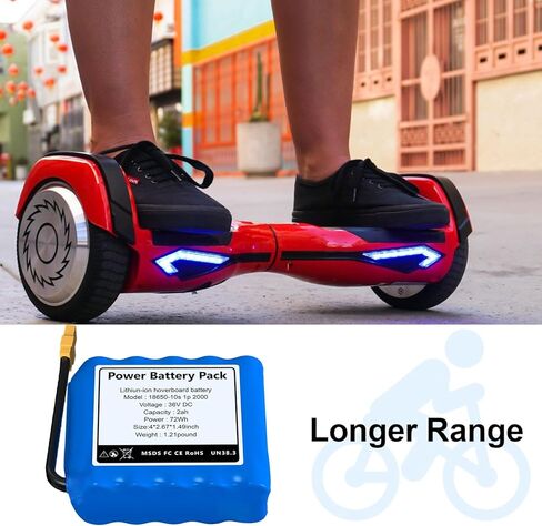 36V (Fit 42V) 2Ah Replacement Battery for Hover-1, Jetson, 10S1P for 150W-300W Dual Motor, 4 x1.49 x 2.67 inch Long Lasting, Durable in Kuwait