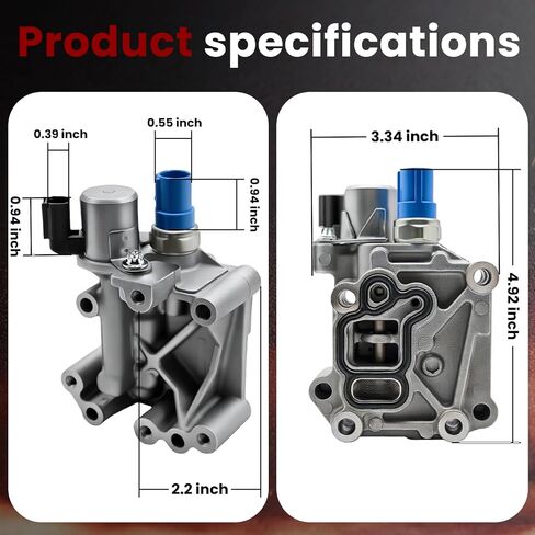 VVTC Oil Control Valve & VVT Solenoid, Replaces OE 15811-R40-A01 918-080 VVT239, Compatible with 2008-2015 Accord Civic CR-V TSX ILX 2.4L Engine - Fixes Cold Start Rattle & Timing Issues in Saudi Arabia