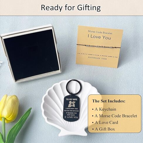 My Wife I Love You Gifts Keychain, Mother's Day Birthday Valentine's Day Romantic Gift For Her from Husband, Boyfriend in Saudi Arabia